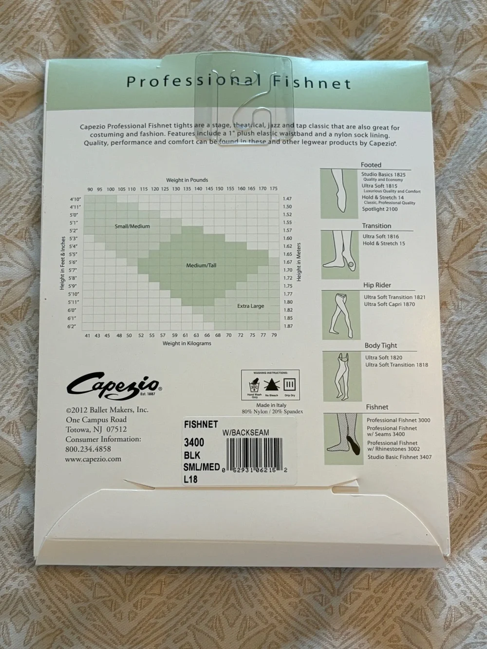 Capezio Black Professional Fishnet Tights